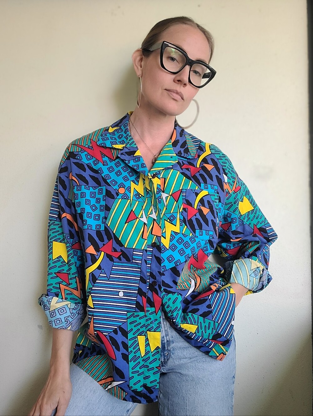 The Drunk Uncle Vintage 80s Button Down by Le Weekend L - Picture 7 of 9